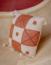 Earth crochet cushion cover, handmade eco-friendly home decor by The Mango House Trust